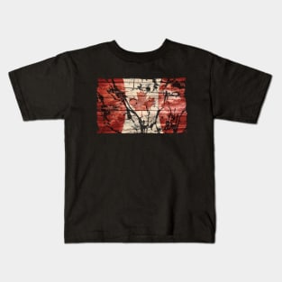 Grunge Canada Flag Rustic Red Aged White Kids T-Shirt